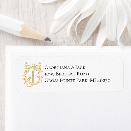 編集可能カラーGJモノグラムJGモノグラムラベル ラベル (インサイチュ)