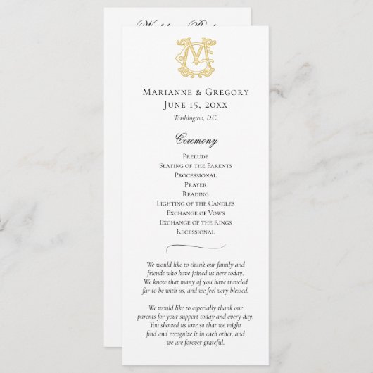 編集可能カラーGMモノグラムMGモノグラムプログラム プログラム (正面/裏面)