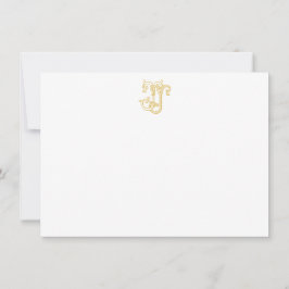 編集可能カラーJJモノグラムJJイニシャルノートカード ノートカード