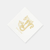 編集可能カラーJJモノグラムJJロゴナプキン スタンダードカクテルナプキン (角)