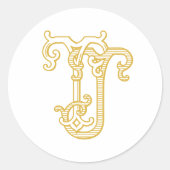 編集可能カラーJTモノグラムTJモノグラムステッカー ラウンドシール (正面)