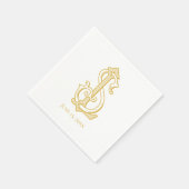 編集可能カラーLSモノグラムSLモノグラムナプキン スタンダードカクテルナプキン (角)