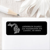 編集可能カラーMICHIGANの移動告知 ラベル (インサイチュ)