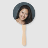 編集可能カラーMortarboardスクリプト大学院写真 ハンドファン (裏面)