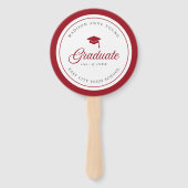 編集可能カラーMortarboardスクリプト大学院写真 ハンドファン (正面)