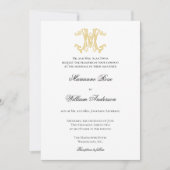 編集可能カラーMWモノグラムWMロゴ招待状 招待状 (正面)