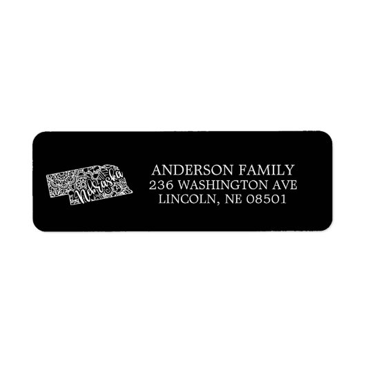 編集可能カラーNEBRASKAの動きのお知らせ ラベル (正面)