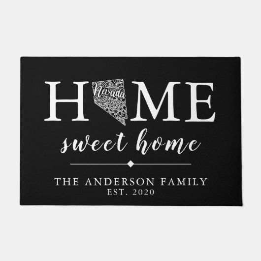 編集可能カラーNEVADAパーソナライズされた州 ドアマット (正面)