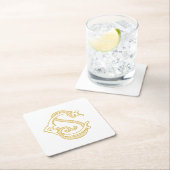 編集可能カラーSCモノグラムCSロゴコースター スクエアペーパーコースター (インサイチュ)