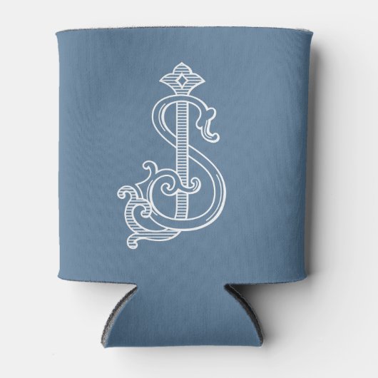 編集可能カラーSJモノグラムJSモノグラムコージー 缶クーラー (正面)