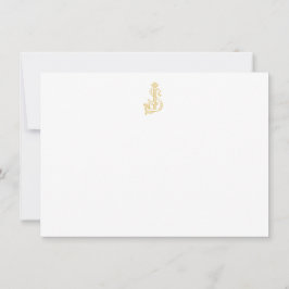 編集可能カラーSJ Monogram JS Monogram Notecard ノートカード