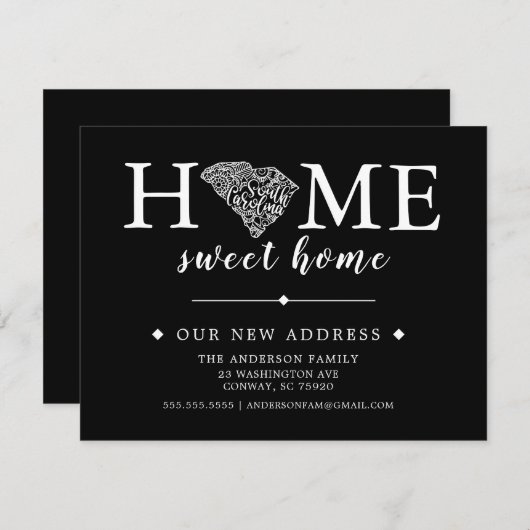 編集可能カラーSOUTH CAROLINA移動アナウンス 招待状 (正面/裏面)