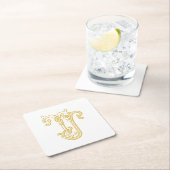 編集可能カラーTJモノグラムJTロゴコースター スクエアペーパーコースター (インサイチュ)