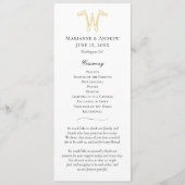 編集可能カラーWモノグラム結婚式 プログラム (正面)