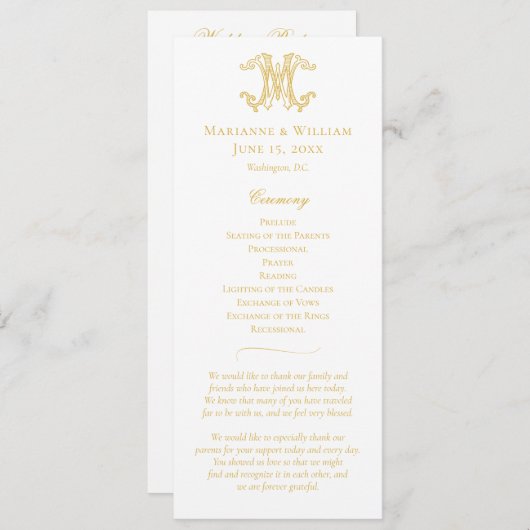 編集可能カラーWMモノグラムMWモノグラムプログラム プログラム (正面/裏面)