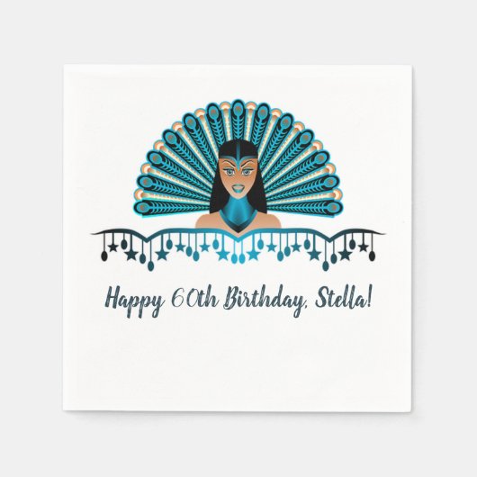 編集可能カリブのカーニバル誕生日 スタンダードカクテルナプキン (正面)