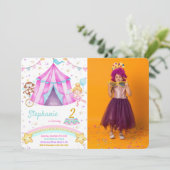 編集可能カーニバル誕生日フォト招待状 招待状 (スタンド正面)