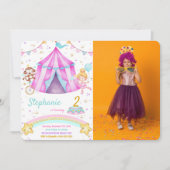 編集可能カーニバル誕生日フォト招待状 招待状 (正面)