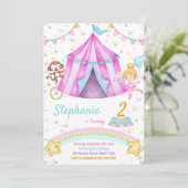 編集可能カーニバル誕生日招待状 招待状 (スタンド正面)