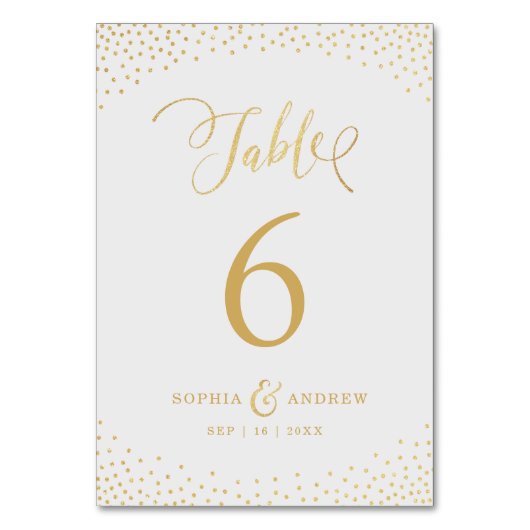 編集可能ガラスフェイク金ゴールドグリッターテーブル番号 テーブルナンバー (正面)