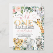 編集可能ガールサファリベビーシャワー招待状 招待状 (正面)