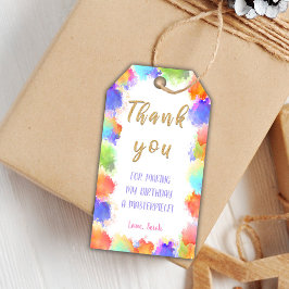 編集可能ガールズアートパーティーの好意ラベルカラフル ギフトタグ