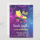 編集可能ガールズスケートパーティー招待状 招待状 (正面)