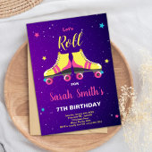 編集可能ガールズスケートパーティー招待状 招待状