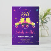 編集可能ガールズスケートパーティー招待状 招待状 (スタンド正面)