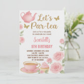編集可能ガールズティーパーティー招待状 招待状 (スタンド正面)