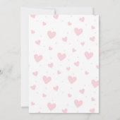 編集可能ガールズピンクコケットボウファースト誕生日 招待状 (裏面)