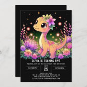 編集可能ガールドラノデジタル誕生日 招待状 (正面/裏面)