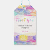 編集可能キッズアートパーティーフェイスカラー付きラベル ギフトタグ (正面)