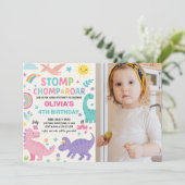 編集可能キッズディノパーティー招待状 シーズンカード (スタンド正面)