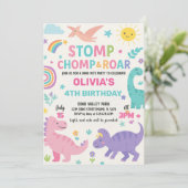 編集可能キッズディノパーティー招待状 シーズンカード (スタンド正面)