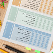 編集可能キッズデイリータスクコアTo-Doチェックリスト ノートパッド