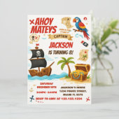 編集可能キッズトレジャー狩りカード 招待状 (スタンド正面)