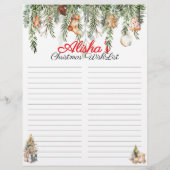 編集可能キッズホリデークリスマスウィッシュリスト (裏面)