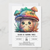 編集可能キノコ子供の誕生日招待状 招待状 (正面)