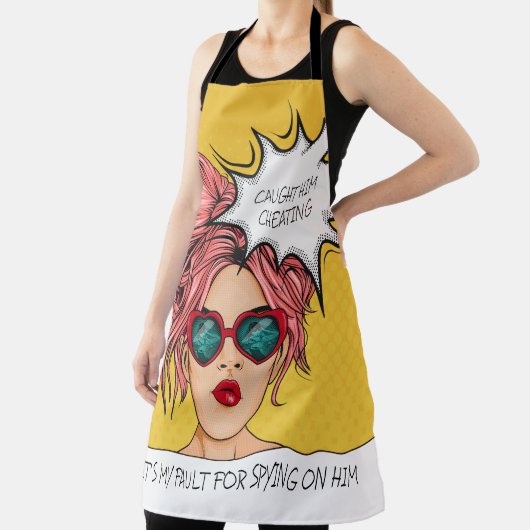 編集可能キャッチ彼の不正行為のアーポップ・アートのト エプロン (インサイチュ)