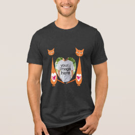 編集可能キャットラブハートカスタムデザイン トライブレンドTシャツ