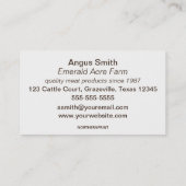 編集可能キャトル農家ブッチャー名刺 名刺 (裏面)