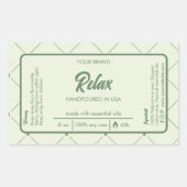 編集可能キャンドルワープラのまわりにベル(緑レトロ) 長方形シール (正面)