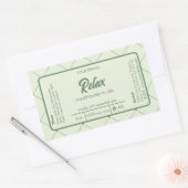 編集可能キャンドルワープラのまわりにベル(緑レトロ) 長方形シール (封筒)