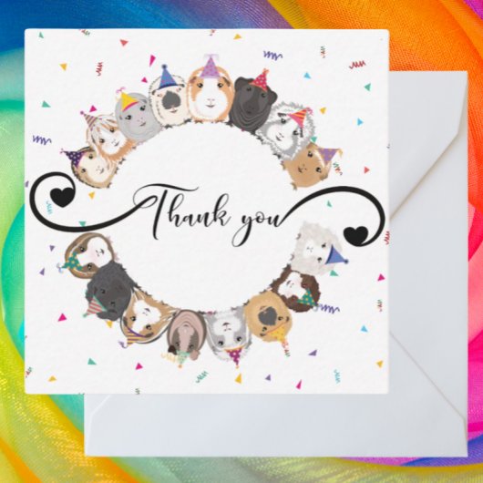 編集可能ギニアピグ誕生日ありがとう ノートカード