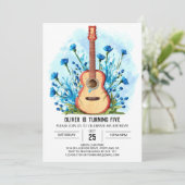 編集可能クラシカルギターボーイ誕生日 招待状 (スタンド正面)