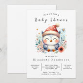 編集可能クラシックフクロウ赤ちゃんシャワー 招待状 (正面/裏面)