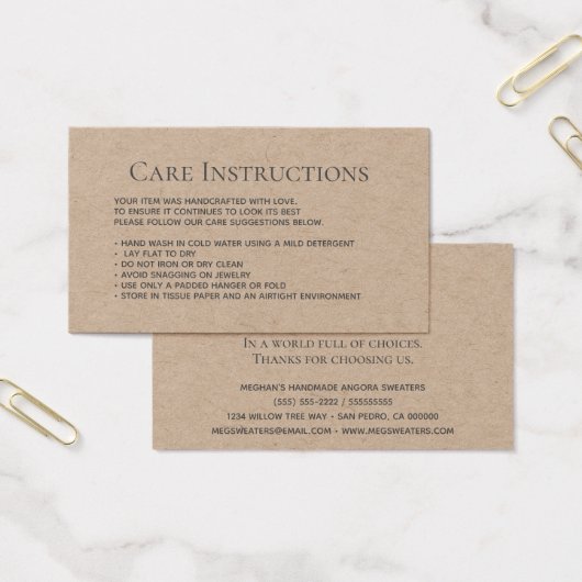 編集可能クラフト洗浄気に服包装 (オフィス)