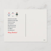 編集可能クリスマスのサンタのモダンで平らでカスタムな色 シーズンポストカード (裏面)