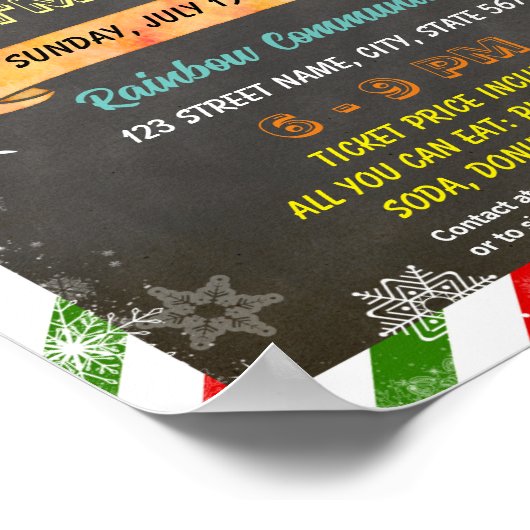 編集可能クリスマスの醜いセーターのフライヤー ポスター (角)